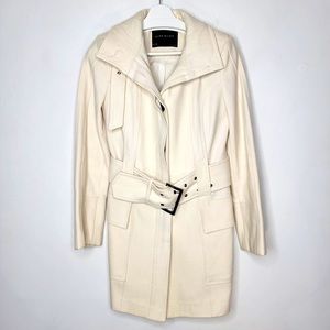 Zara Basics Cream White Wool Coat Size Small